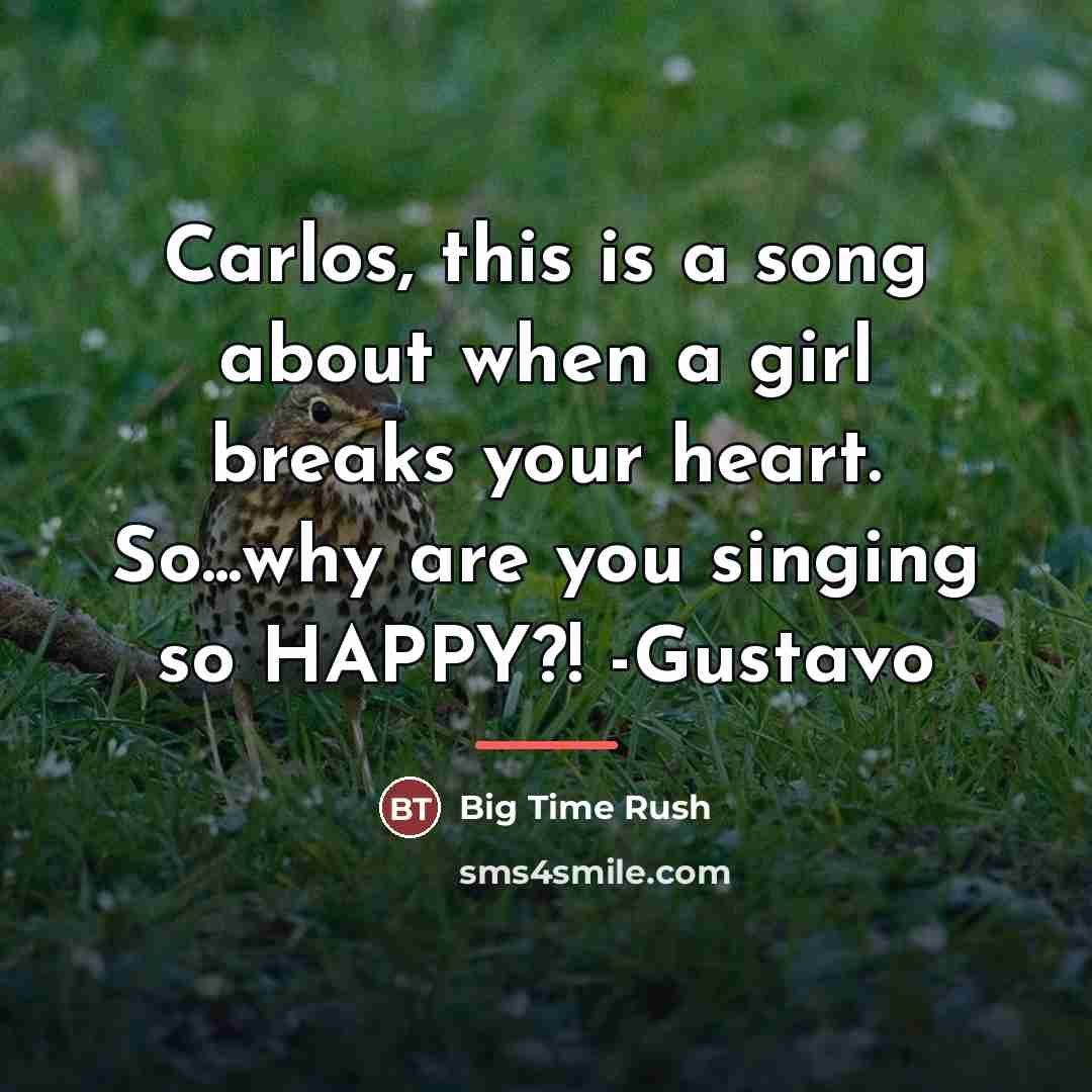 “Carlos, this is a song about when a girl breaks…” quote by Big Time Rush