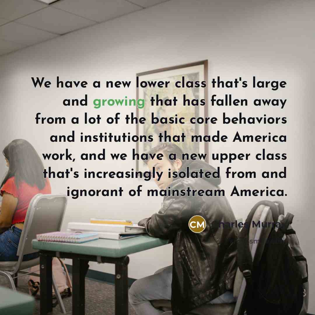 “We have a new lower class that's large and growing…” quote by Charles Murray