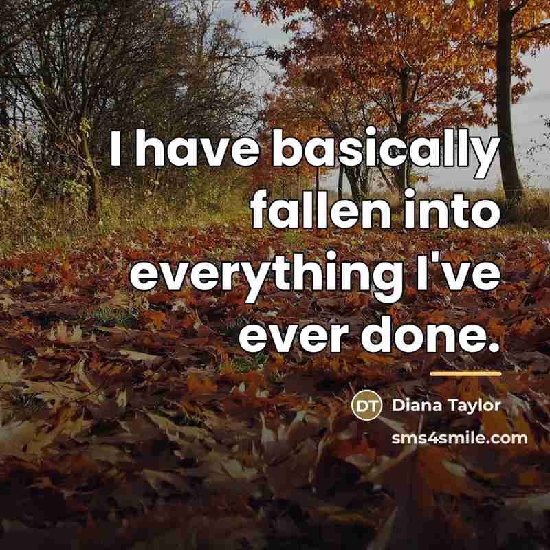 “I have basically fallen into everything I've ever done.…” quote by Diana Taylor