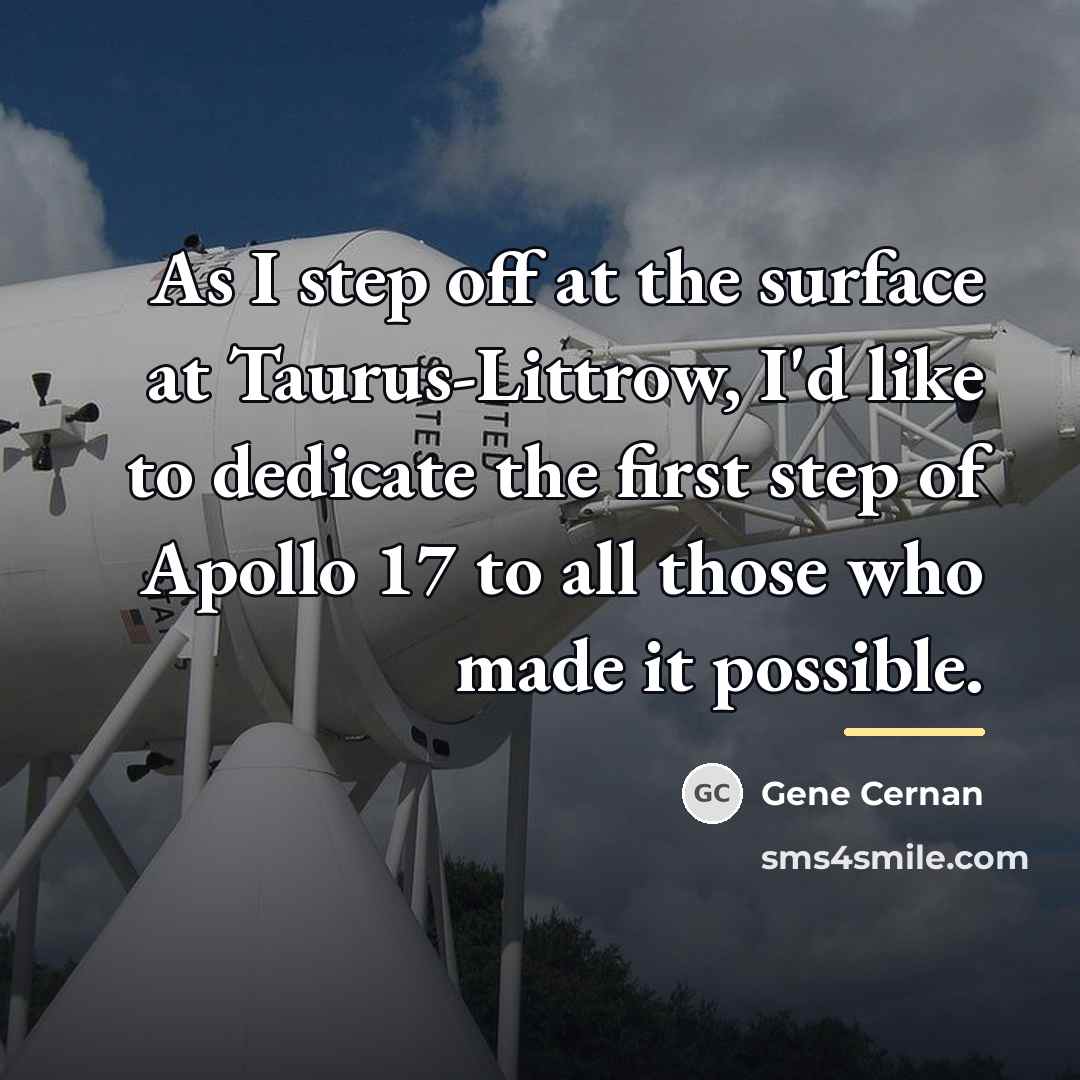 “As I step off at the surface at Taurus-Littrow, I'd…” quote by Gene Cernan