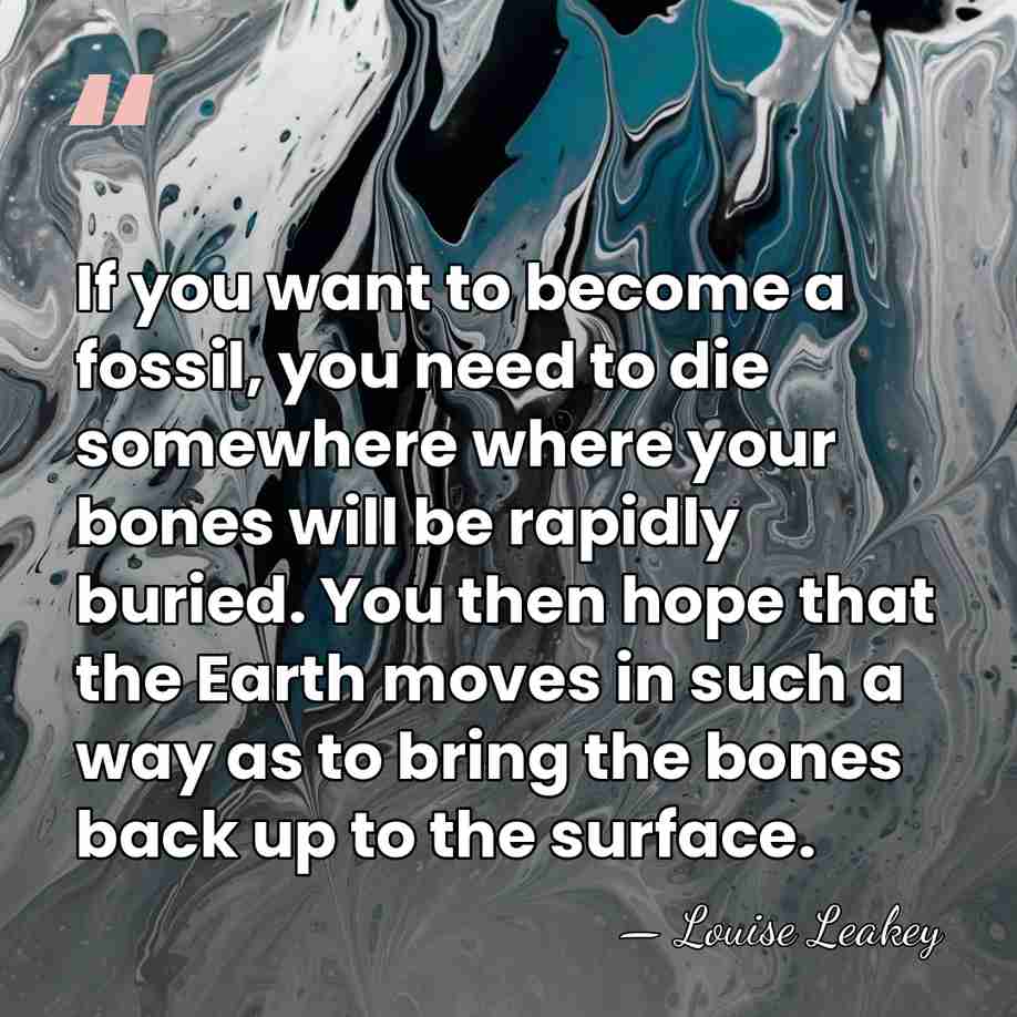 If you want to become a fossil, you need to die somewhere&hellip; - Louise Leakey