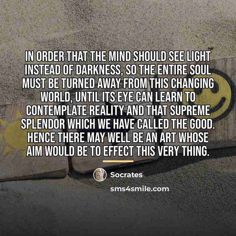 “In order that the mind should see light instead of…” quote by Socrates