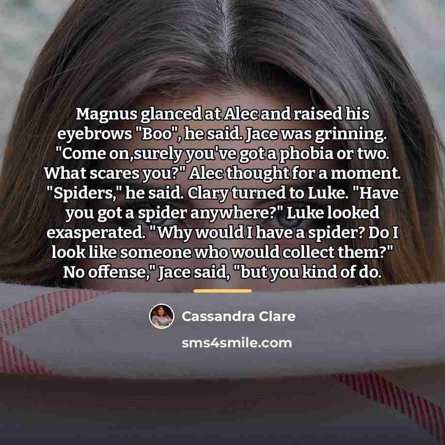 “Magnus glanced at Alec and raised his eyebrows "Boo", he…” quote by Cassandra Clare
