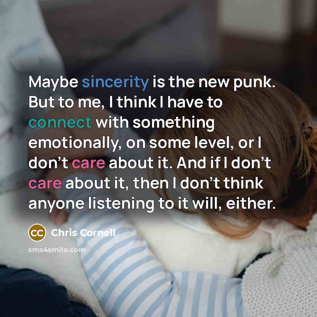 “Maybe sincerity is the new punk. But to me, I…” quote by Chris Cornell