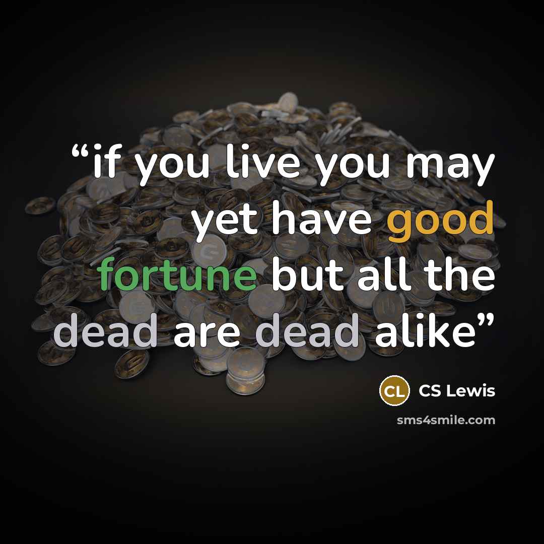 “if you live you may yet have good fortune but all the dead are dead alike” quote by CS Lewis