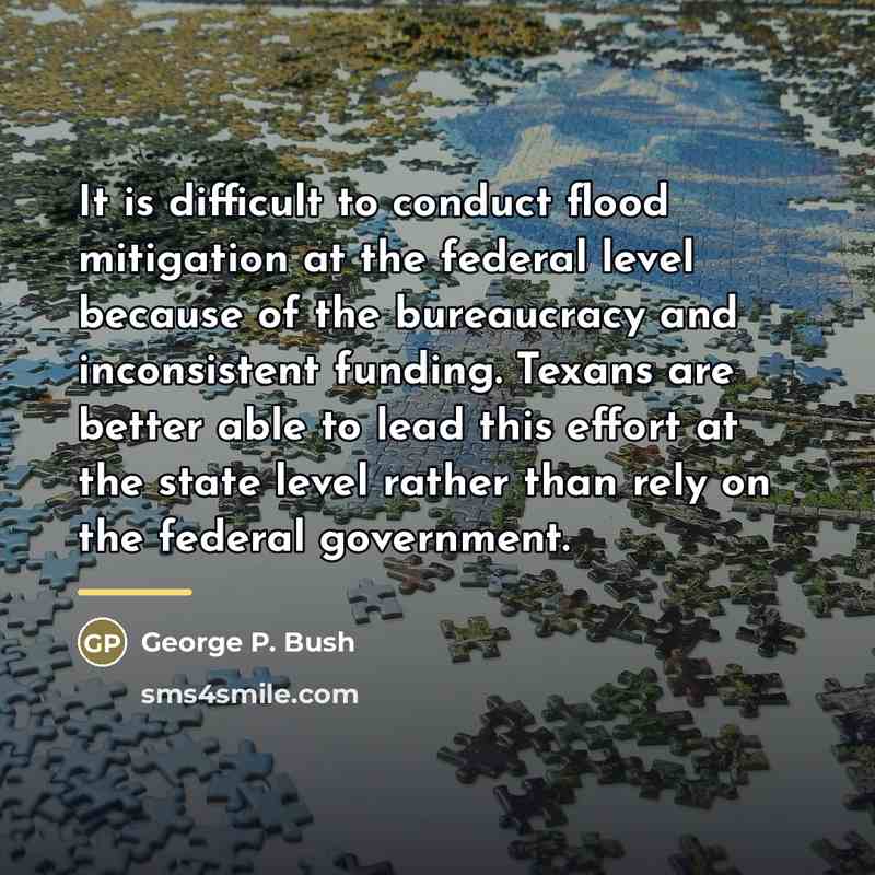 “It is difficult to conduct flood mitigation at the federal…” quote by George P. Bush