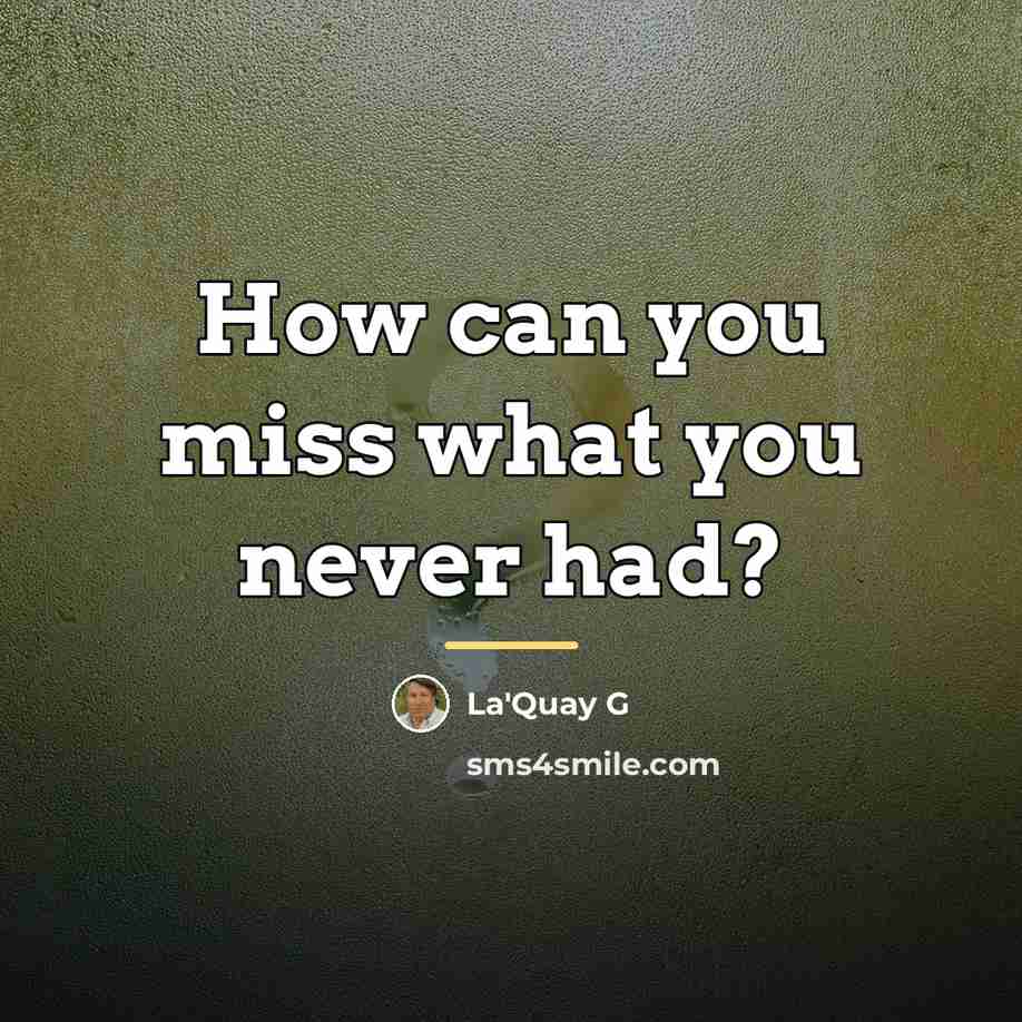 “How can you miss what you never had?…” quote by La'Quay G