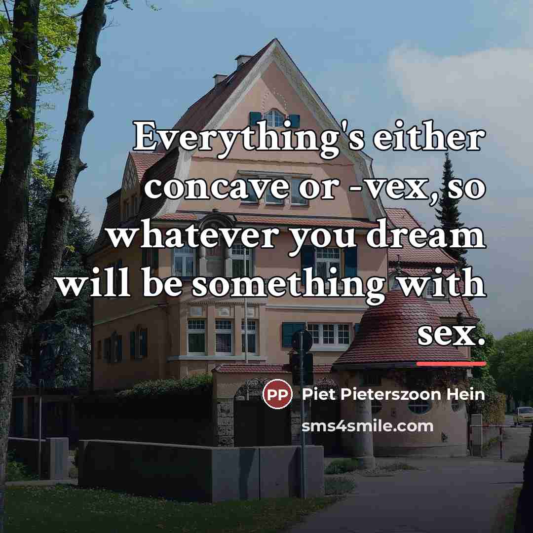 “Everything's either concave or -vex, so whatever you dream will…” quote by Piet Pieterszoon Hein