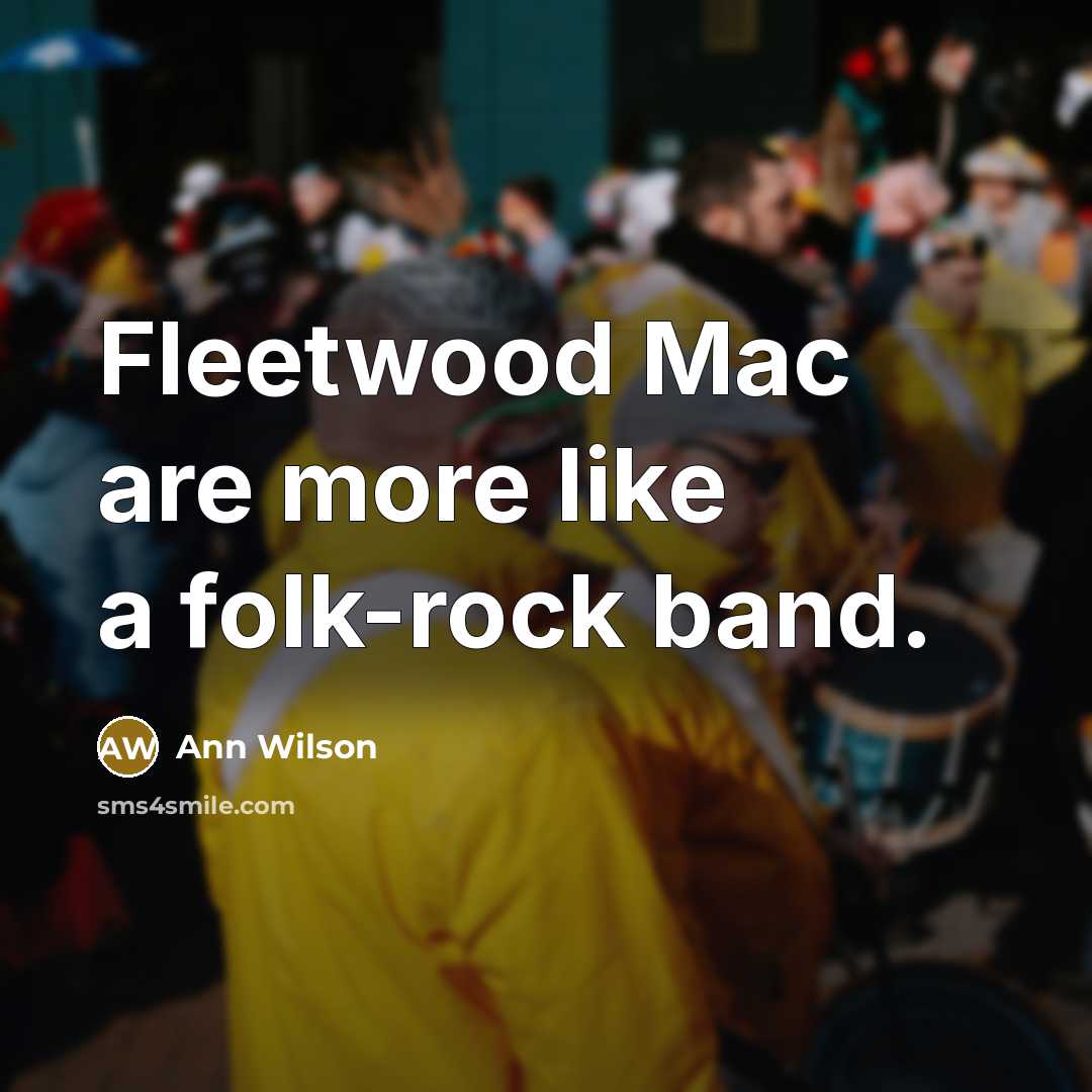 “Fleetwood Mac are more like a folk-rock band.…” quote by Ann Wilson