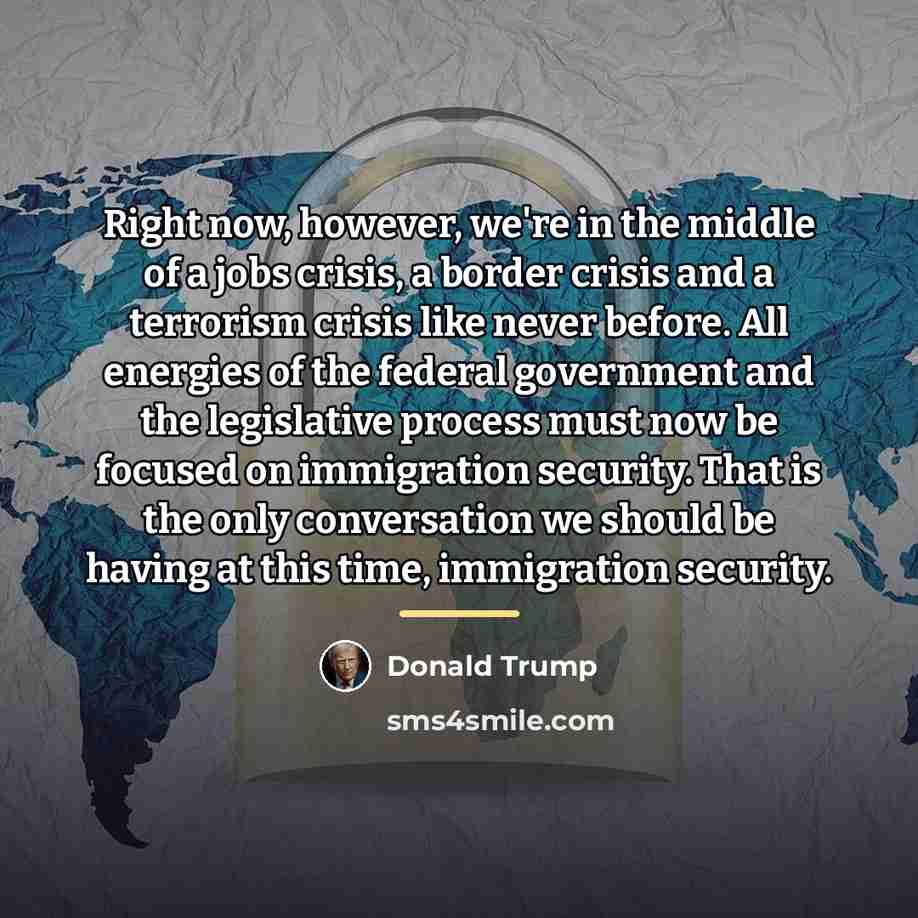 “Right now, however, we're in the middle of a jobs…” quote by Donald Trump