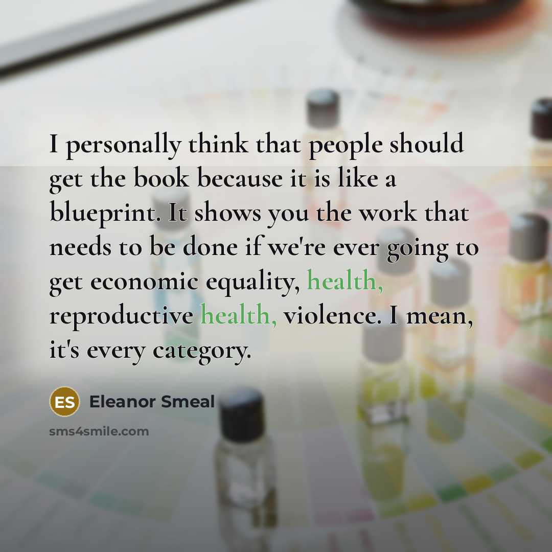 “I personally think that people should get the book because…” quote by Eleanor Smeal