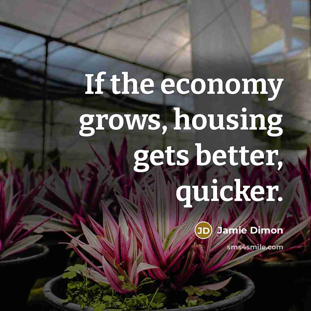 “If the economy grows, housing gets better, quicker.…” quote by Jamie Dimon