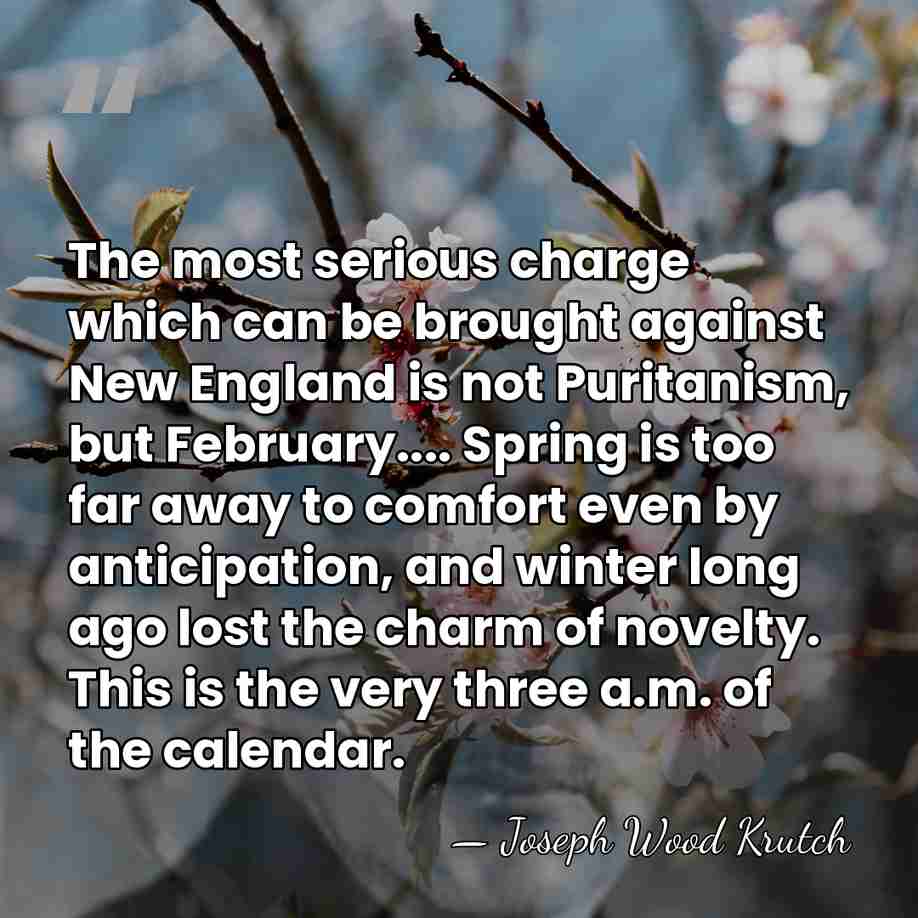 The most serious charge which can be brought against New England is&hellip; - Joseph Wood Krutch