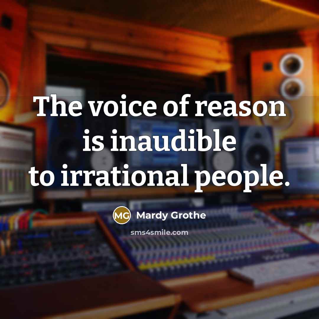 “The voice of reason is inaudible to irrational people.…” quote by Mardy Grothe