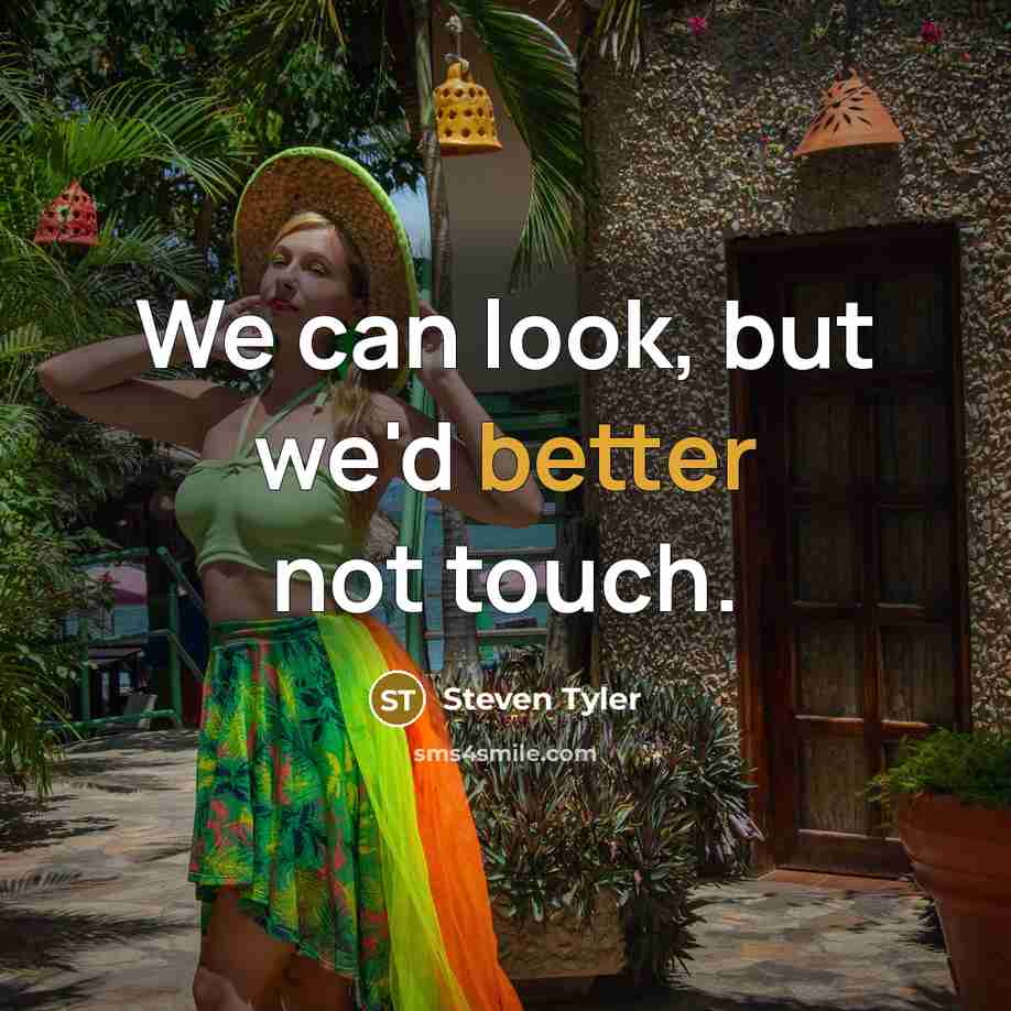 “We can look, but we'd better not touch.” quote by Steven Tyler