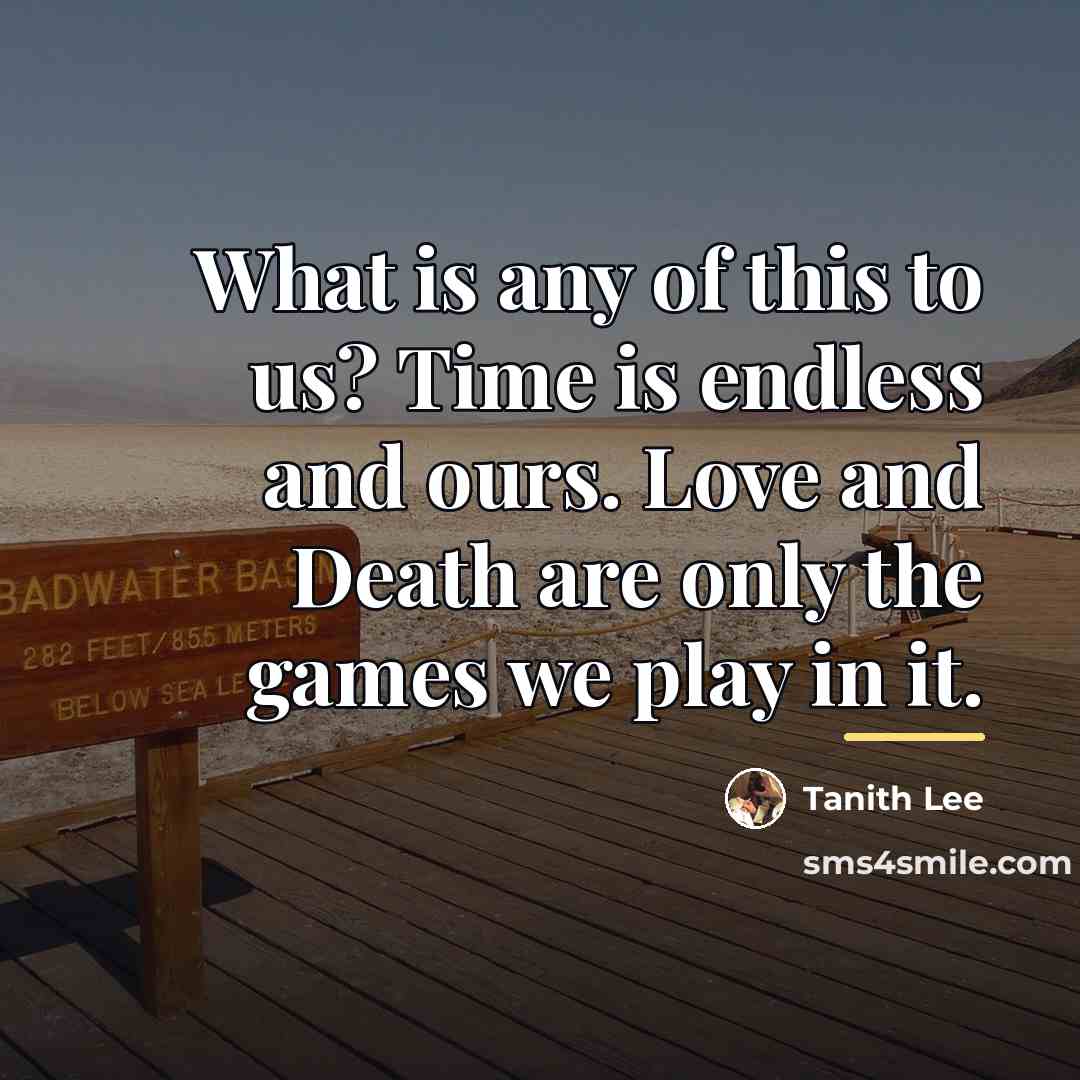 “What is any of this to us? Time is endless…” quote by Tanith Lee