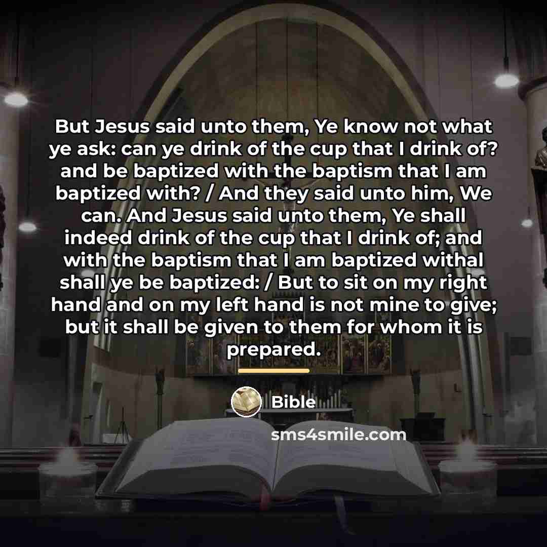 “But Jesus said unto them, Ye know not what ye…” quote by Bible