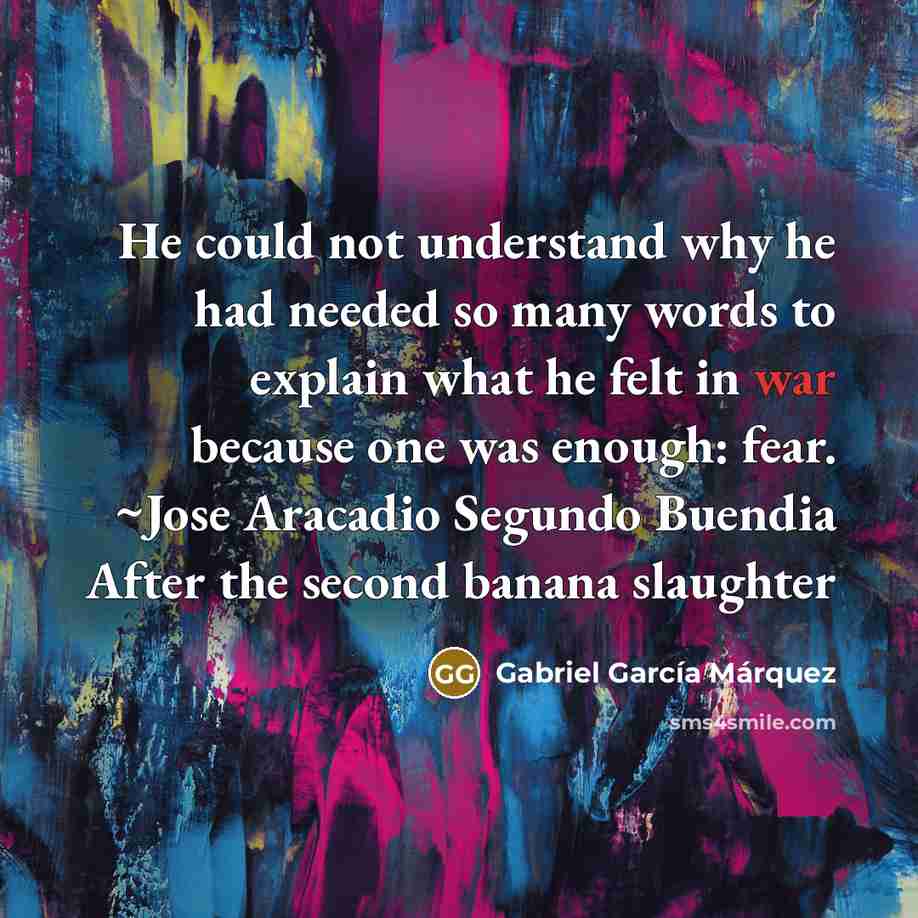 “He could not understand why he had needed so many…” quote by Gabriel Garcia Marquez