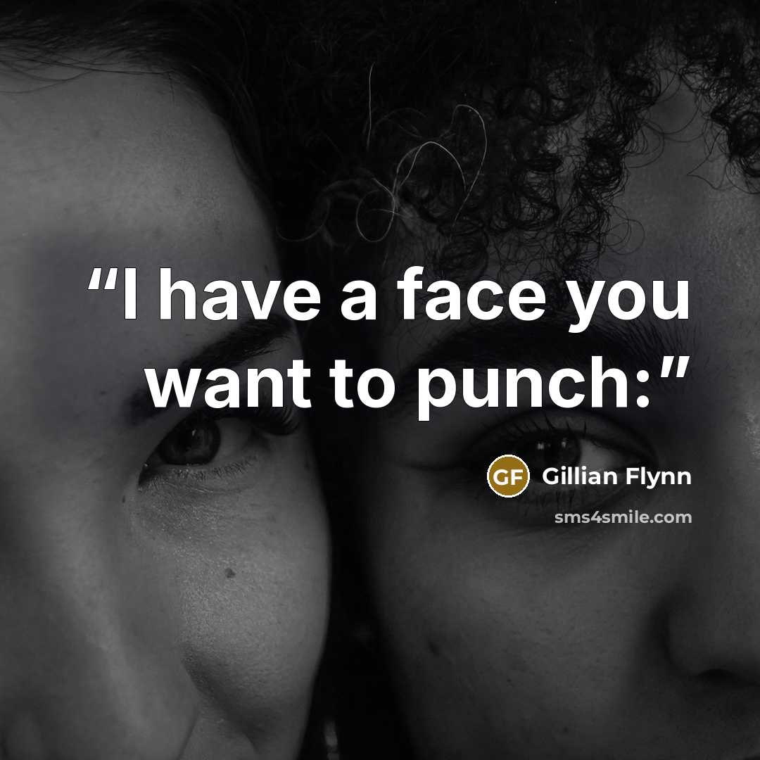 “I have a face you want to punch:” quote by Gillian Flynn