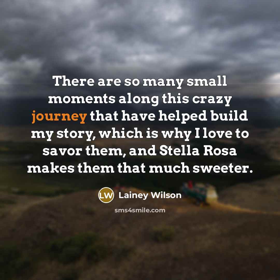 “There are so many small moments along this crazy journey…” quote by Lainey Wilson