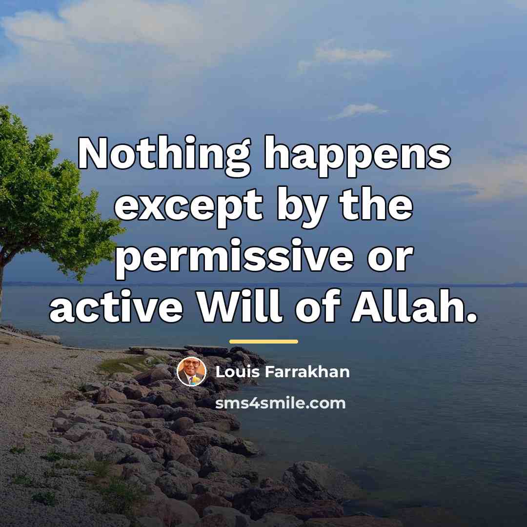 “Nothing happens except by the permissive or active Will of…” quote by Louis Farrakhan