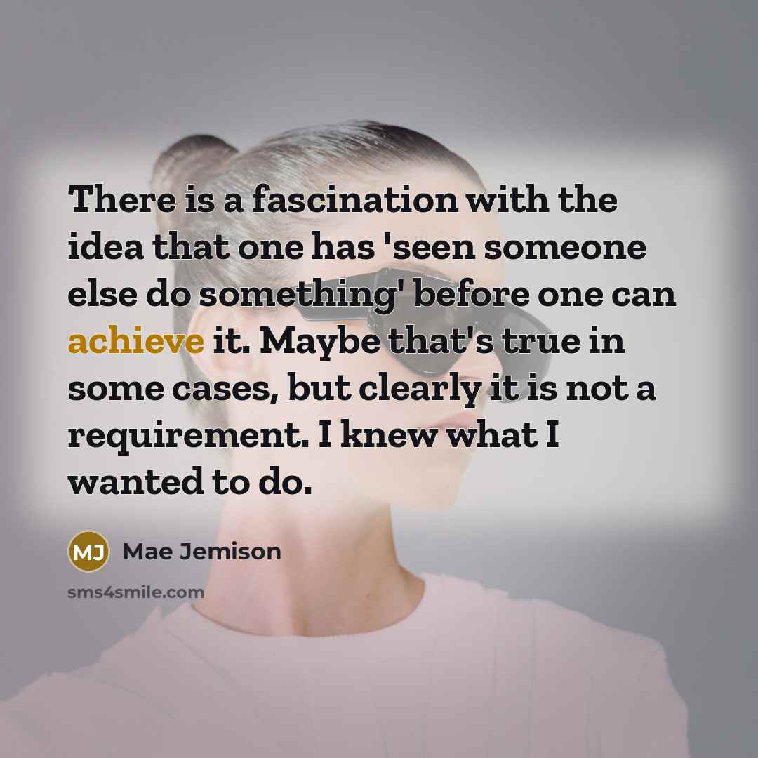 “There is a fascination with the idea that one has…” quote by Mae Jemison