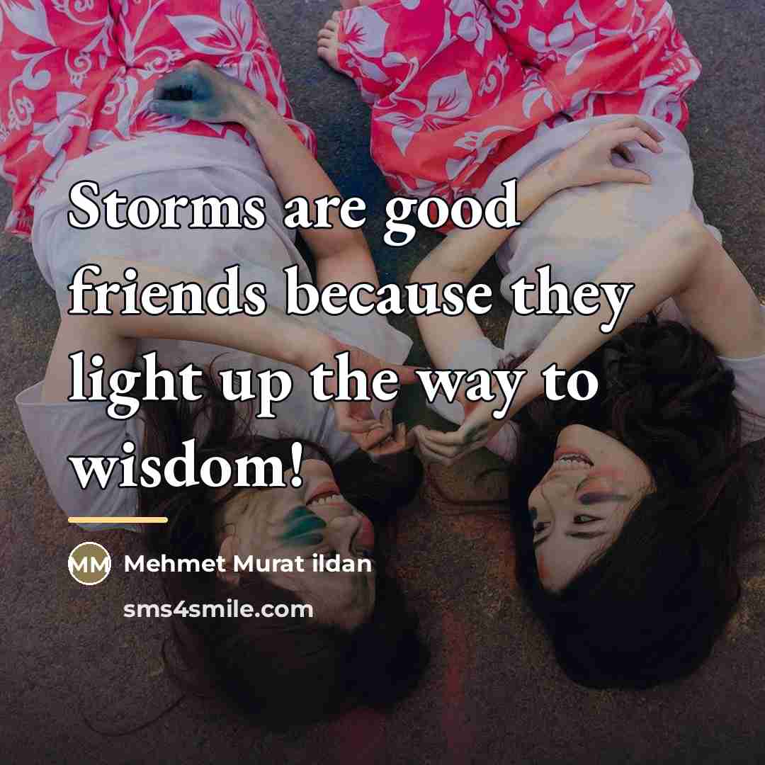 “Storms are good friends because they light up the way…” quote by Mehmet Murat Ildan