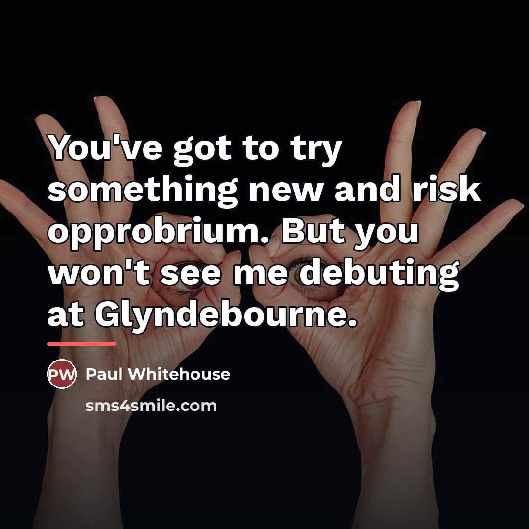 “You've got to try something new and risk opprobrium. But…” quote by Paul Whitehouse