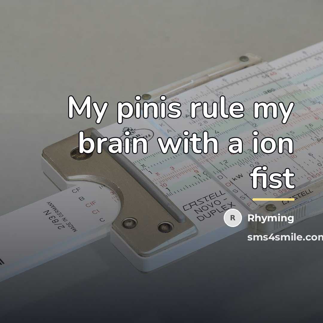 “My pinis rule my brain with a ion fist…” quote by Rhyming