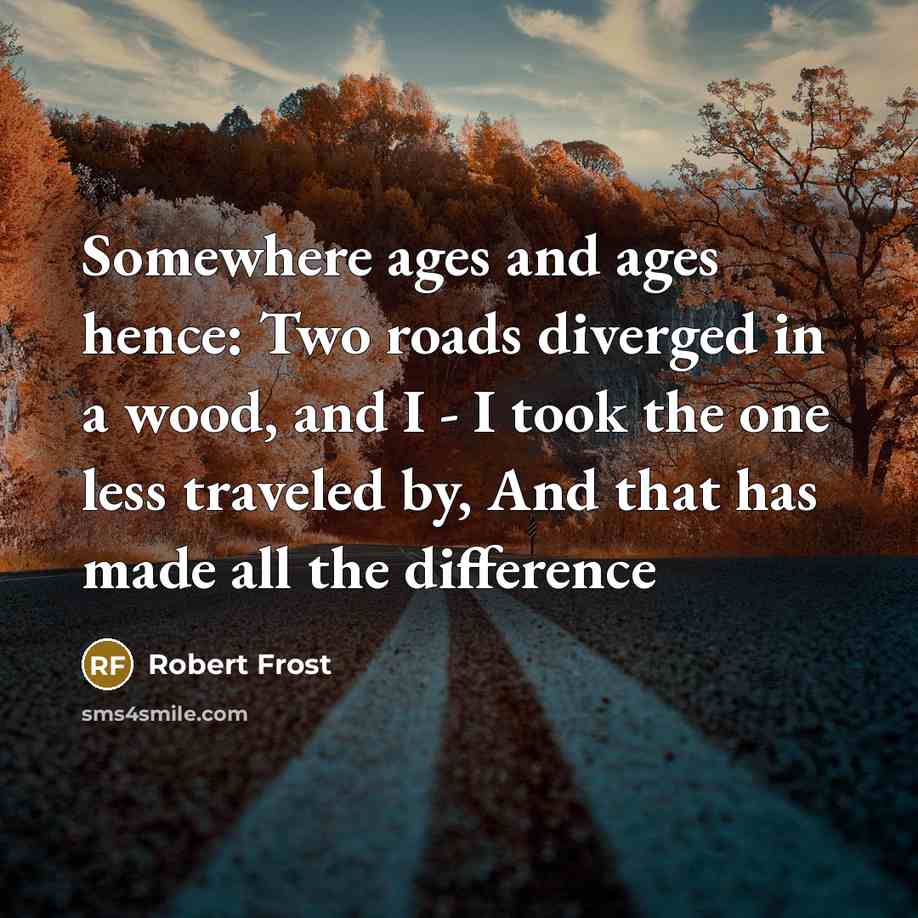 “Somewhere ages and ages hence: Two roads diverged in a…” quote by Robert Frost