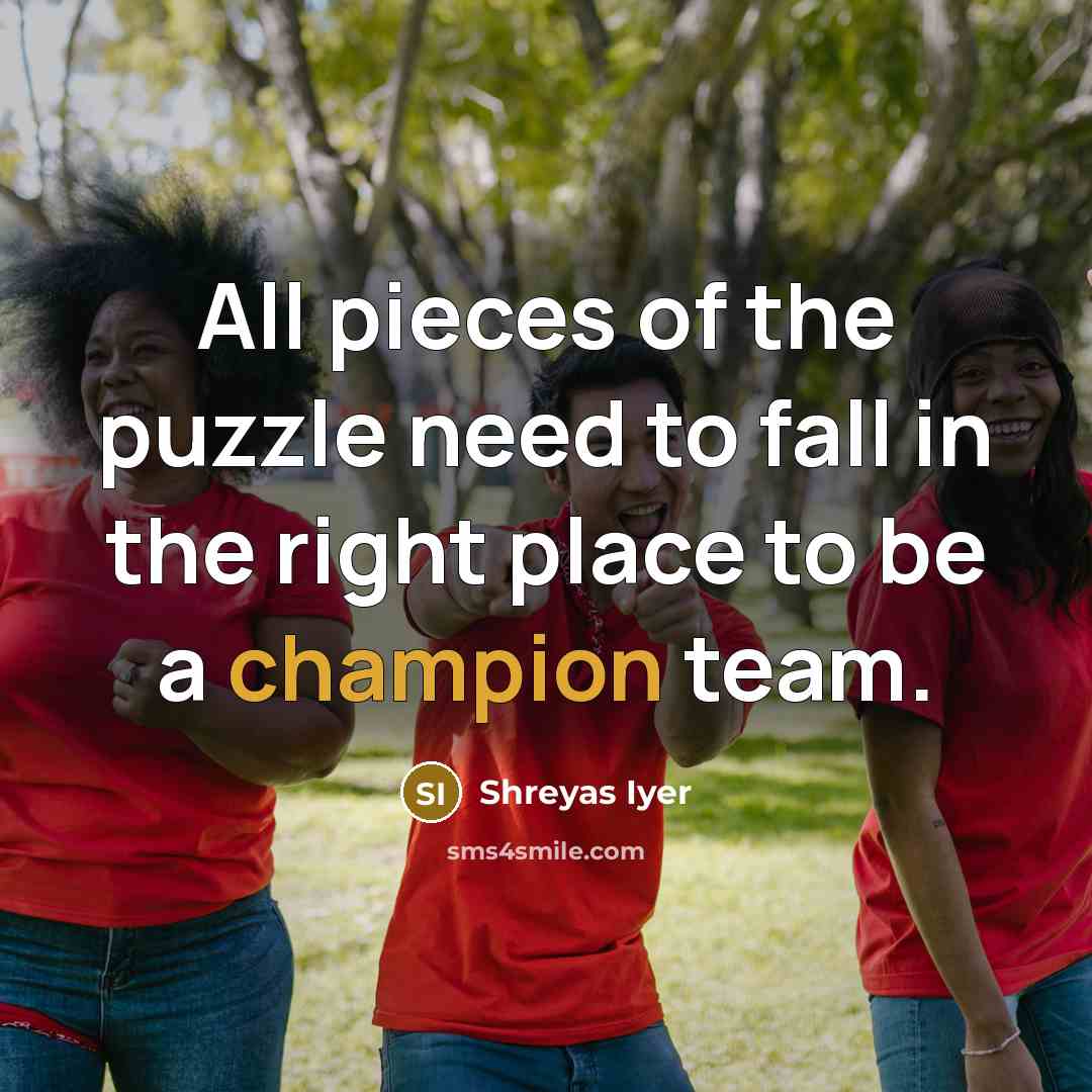 “All pieces of the puzzle need to fall in the…” quote by Shreyas Iyer
