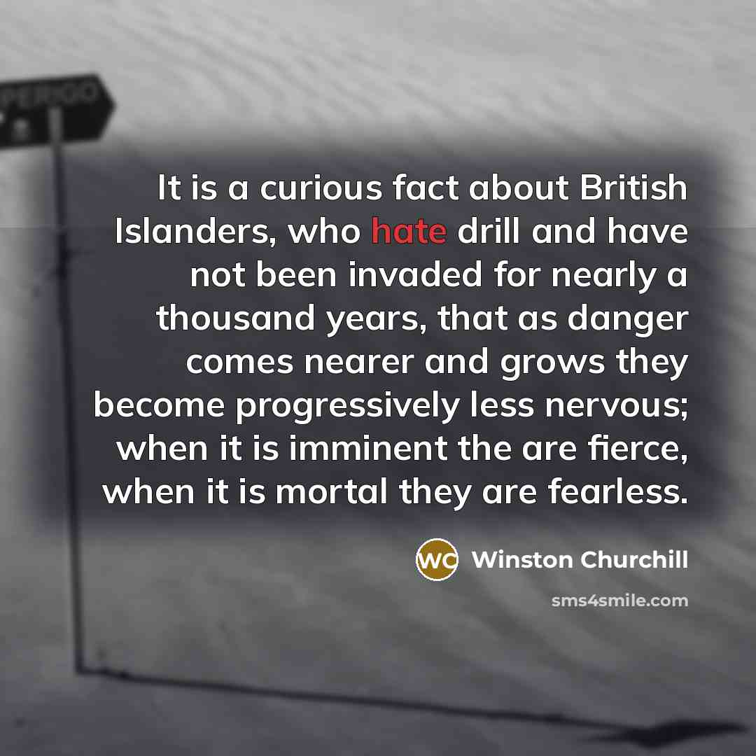 “It is a curious fact about British Islanders, who hate…” quote by Winston Churchill