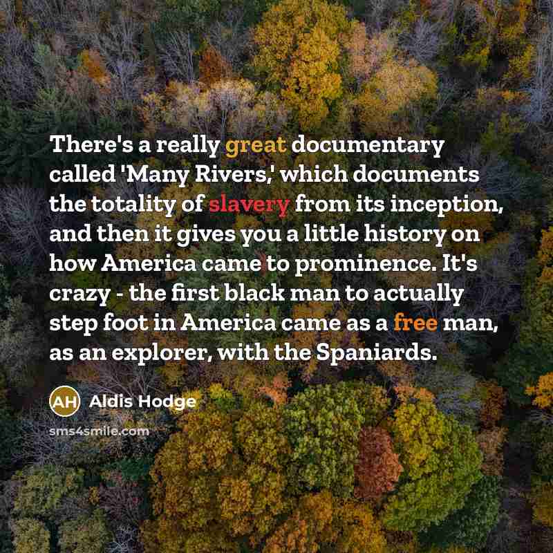 “There's a really great documentary called 'Many Rivers,' which documents…” quote by Aldis Hodge