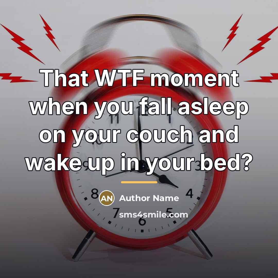 “That WTF moment when you fall asleep on your couch…” quote by Author Name