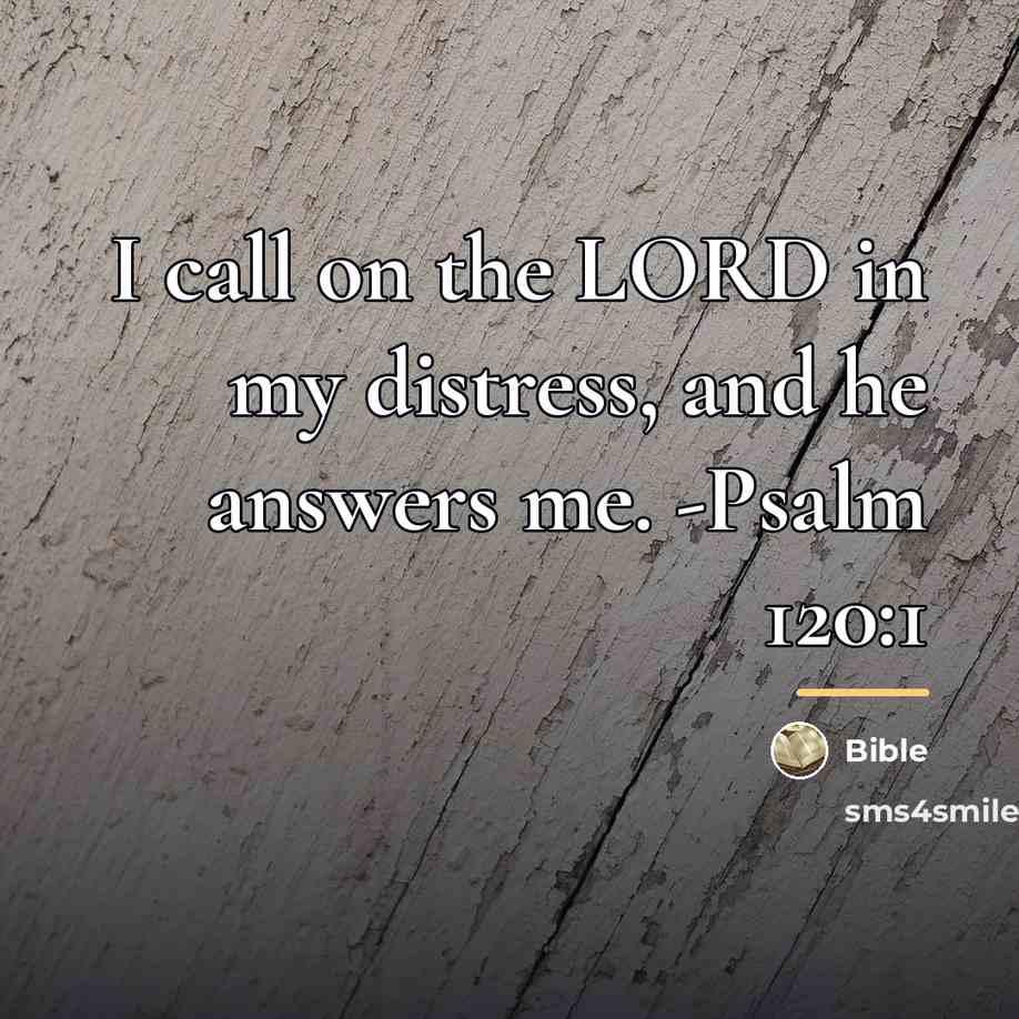 “I call on the LORD in my distress, and he…” quote by Bible