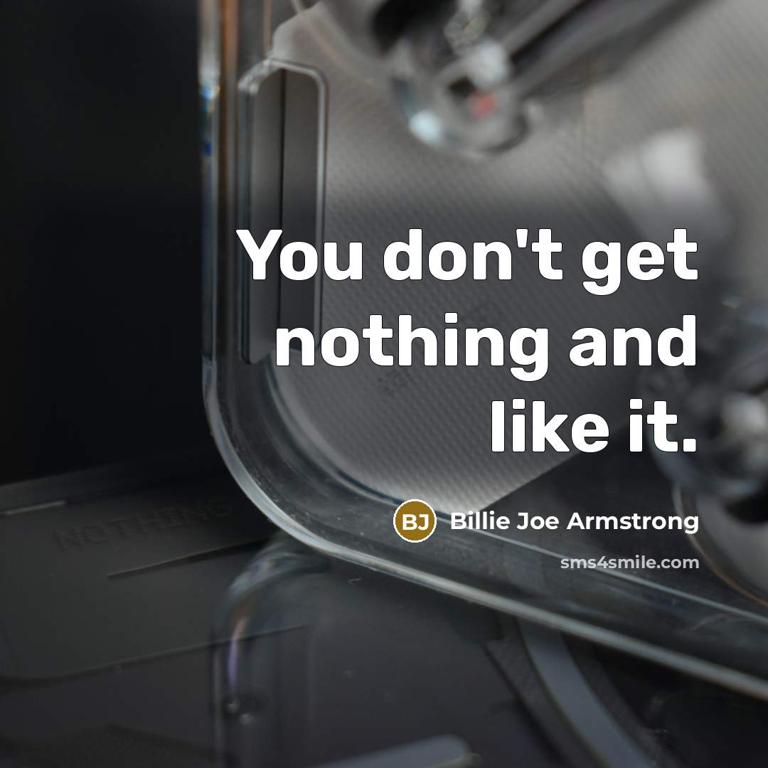 “You don't get nothing and like it.…” quote by Billie Joe Armstrong