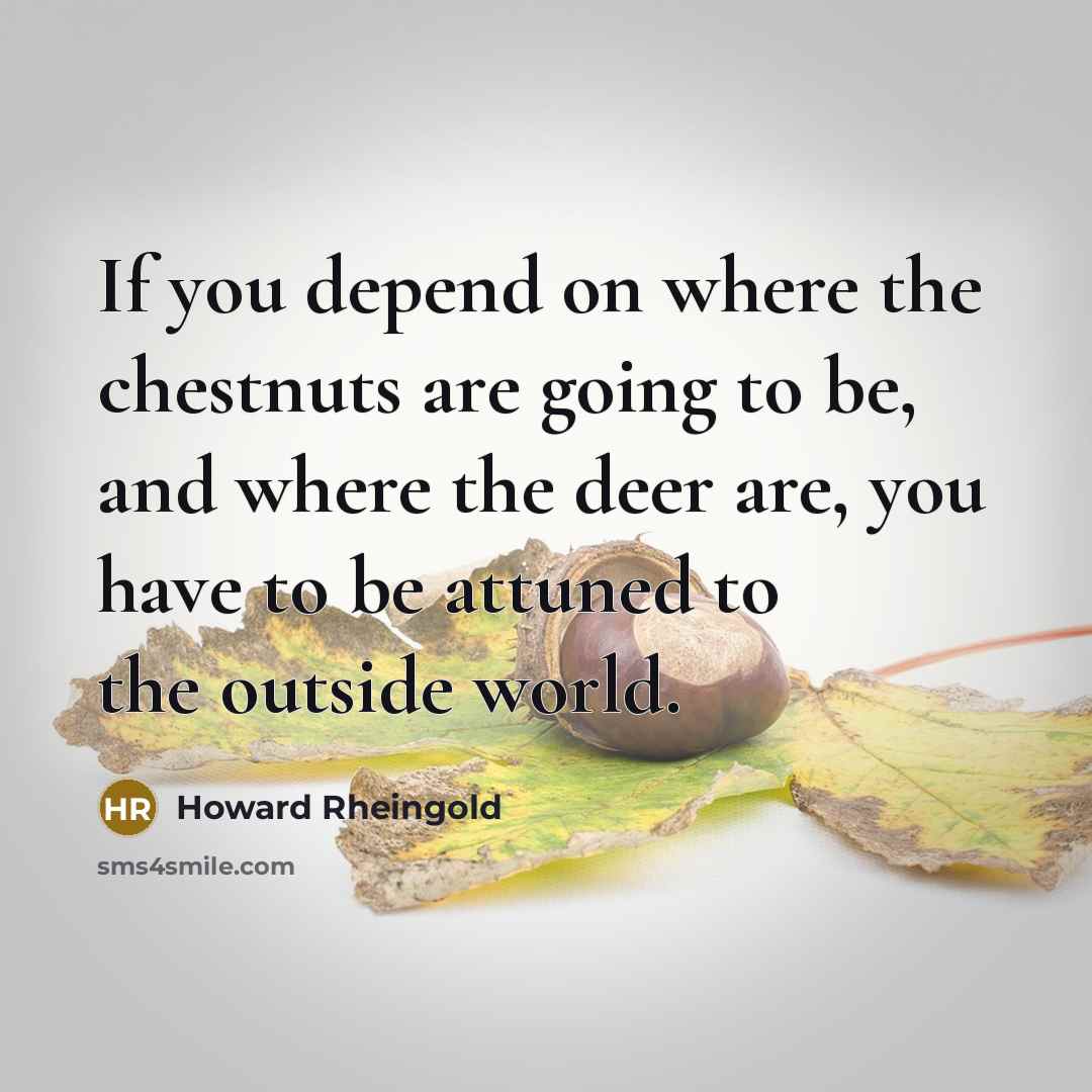 “If you depend on where the chestnuts are going to…” quote by Howard Rheingold