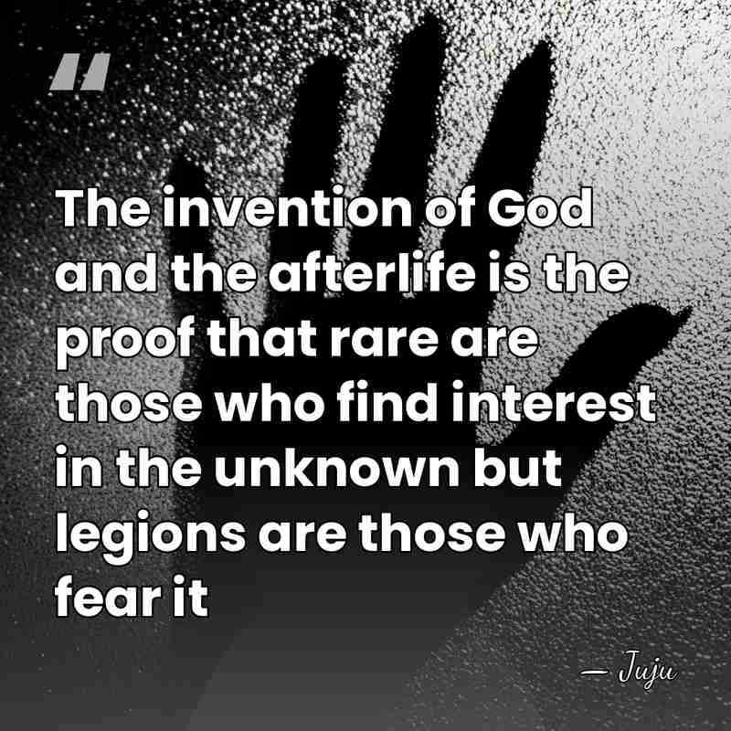 The invention of God and the afterlife is the proof that rare&hellip; - Juju