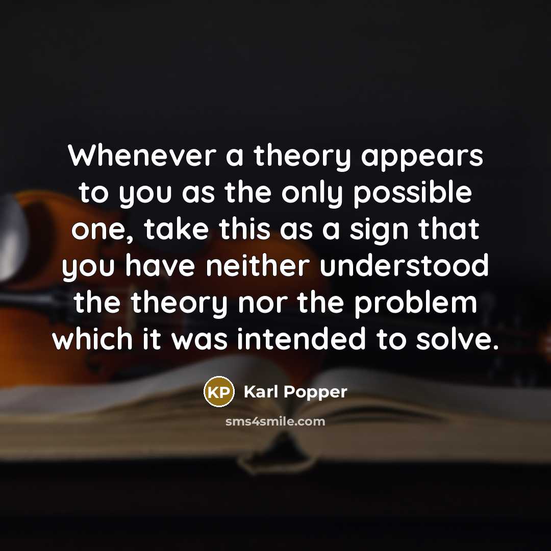 “Whenever a theory appears to you as the only possible…” quote by Karl Popper
