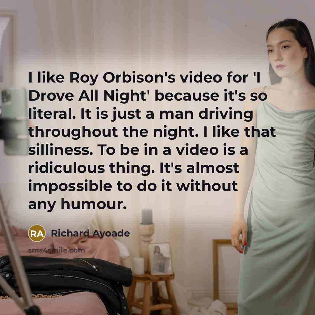 “I like Roy Orbison's video for 'I Drove All Night'…” quote by Richard Ayoade