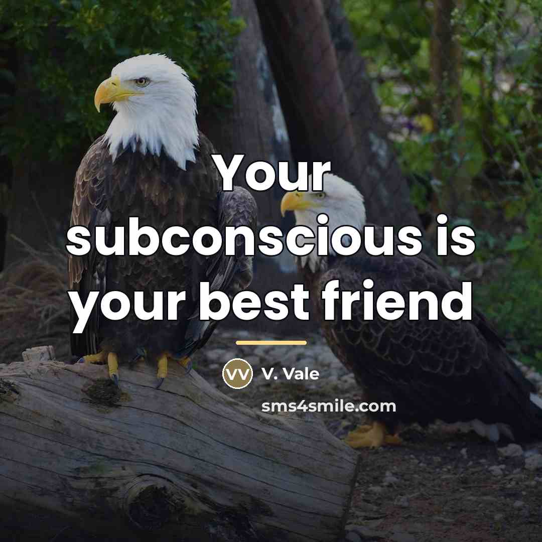 “Your subconscious is your best friend…” quote by V. Vale