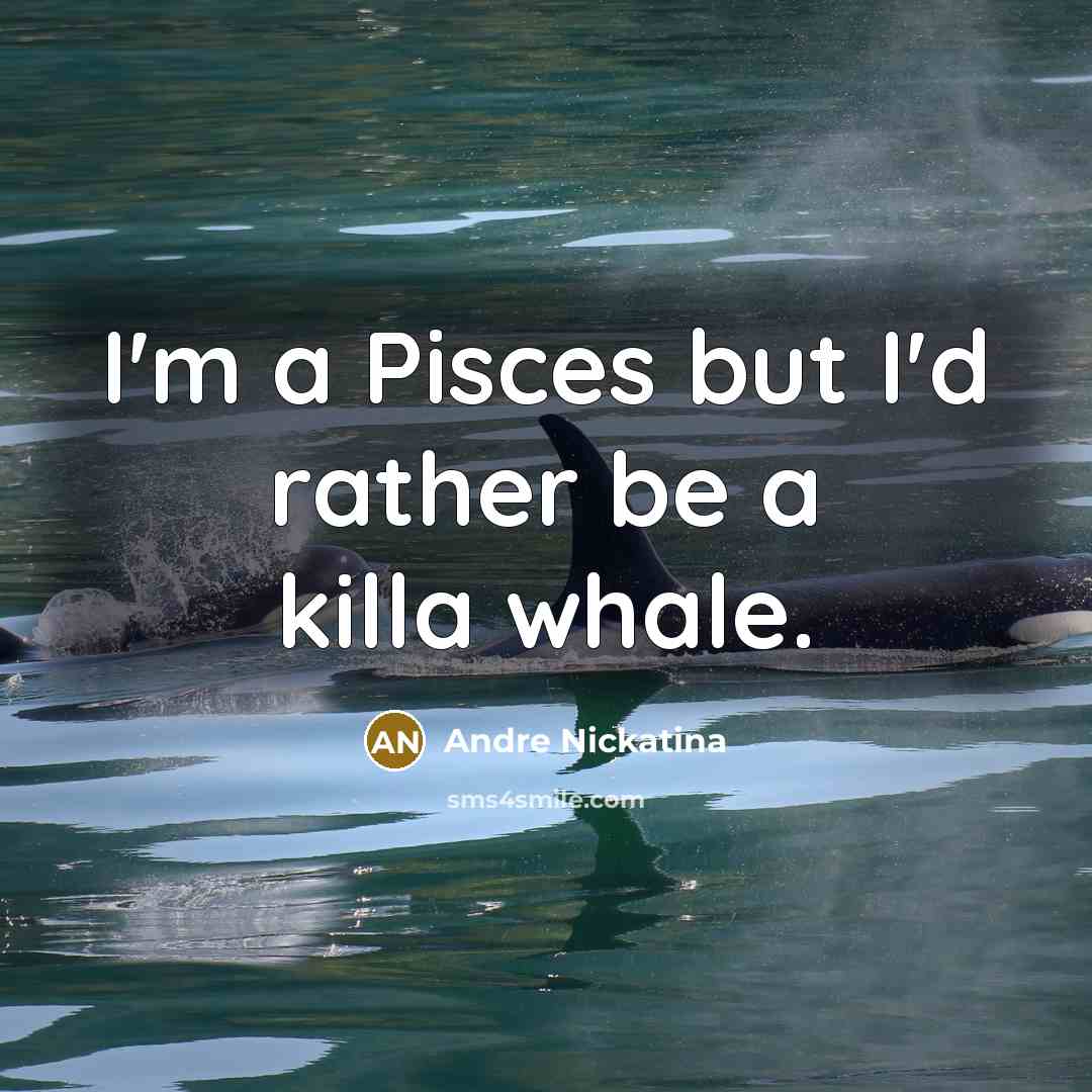 “I'm a Pisces but I'd rather be a killa whale.…” quote by Andre Nickatina