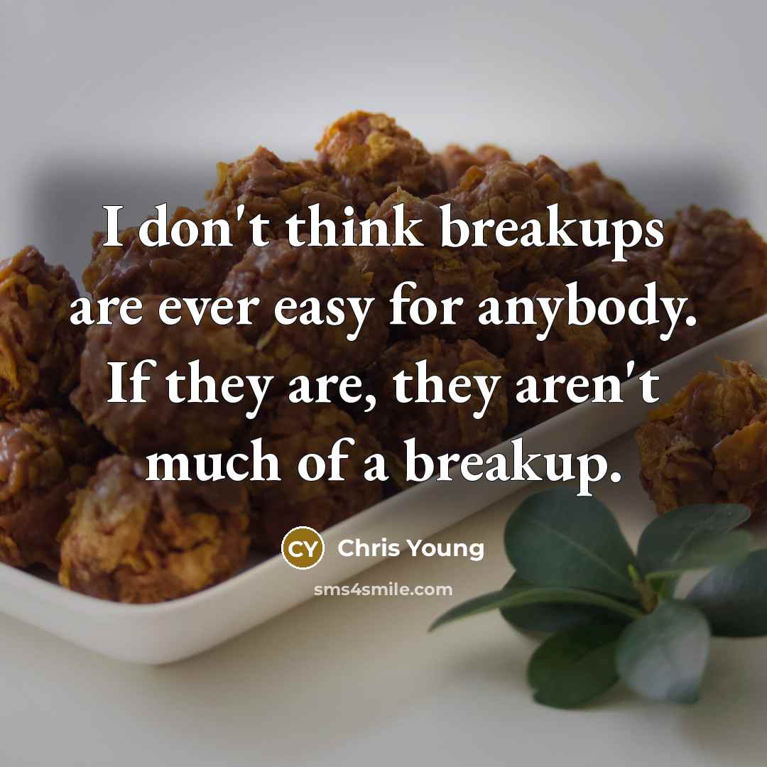 “I don't think breakups are ever easy for anybody. If…” quote by Chris Young