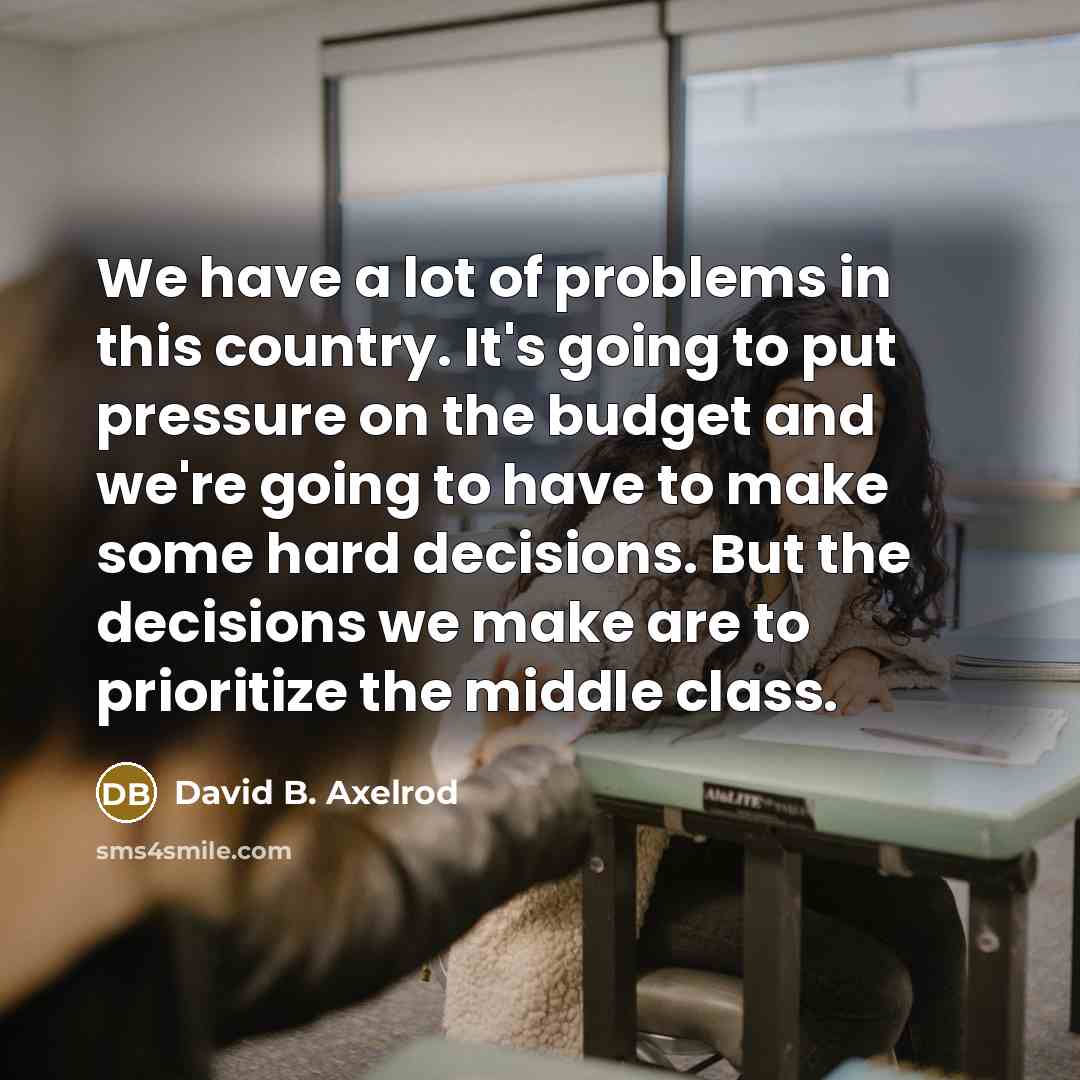 “We have a lot of problems in this country. It's…” quote by David B. Axelrod
