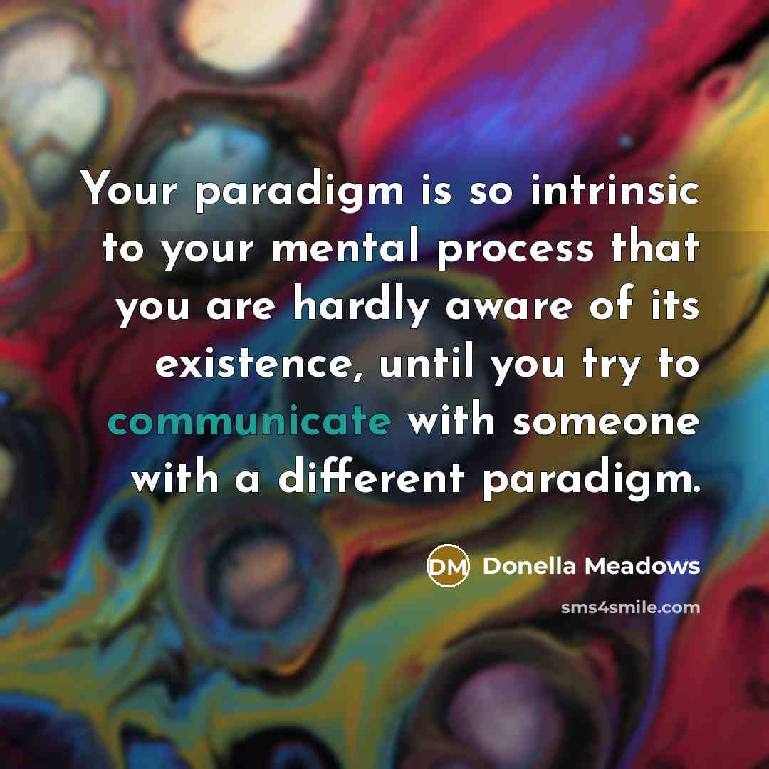 “Your paradigm is so intrinsic to your mental process that…” quote by Donella Meadows