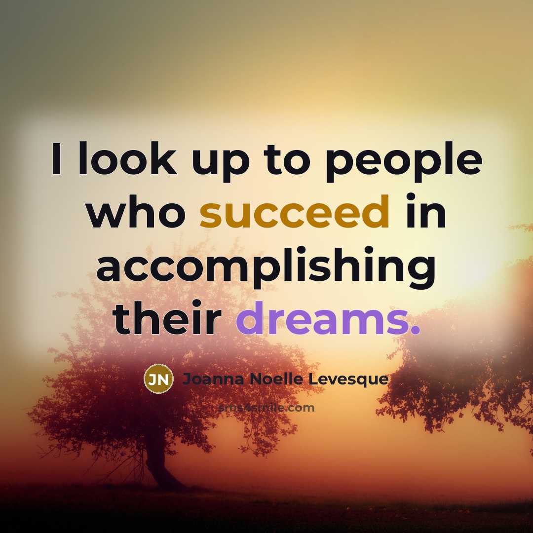 “I look up to people who succeed in accomplishing their…” quote by Joanna Noelle Levesque