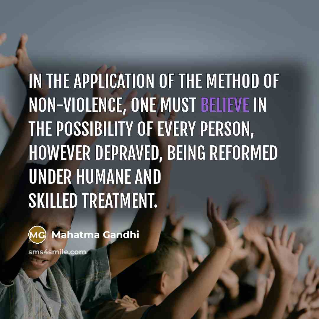 “In the application of the method of non-violence, one must…” quote by Mahatma Gandhi