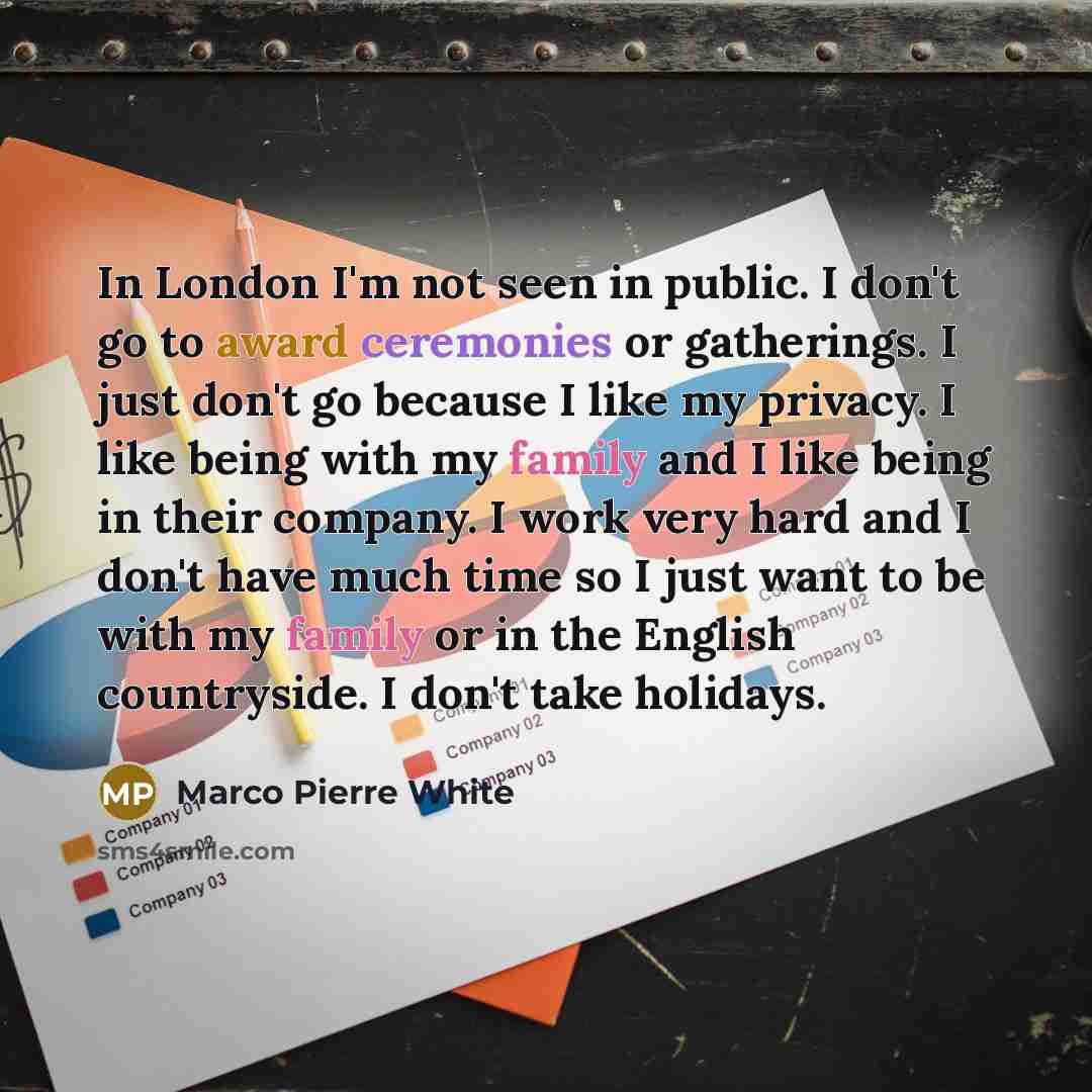“In London I'm not seen in public. I don't go…” quote by Marco Pierre White