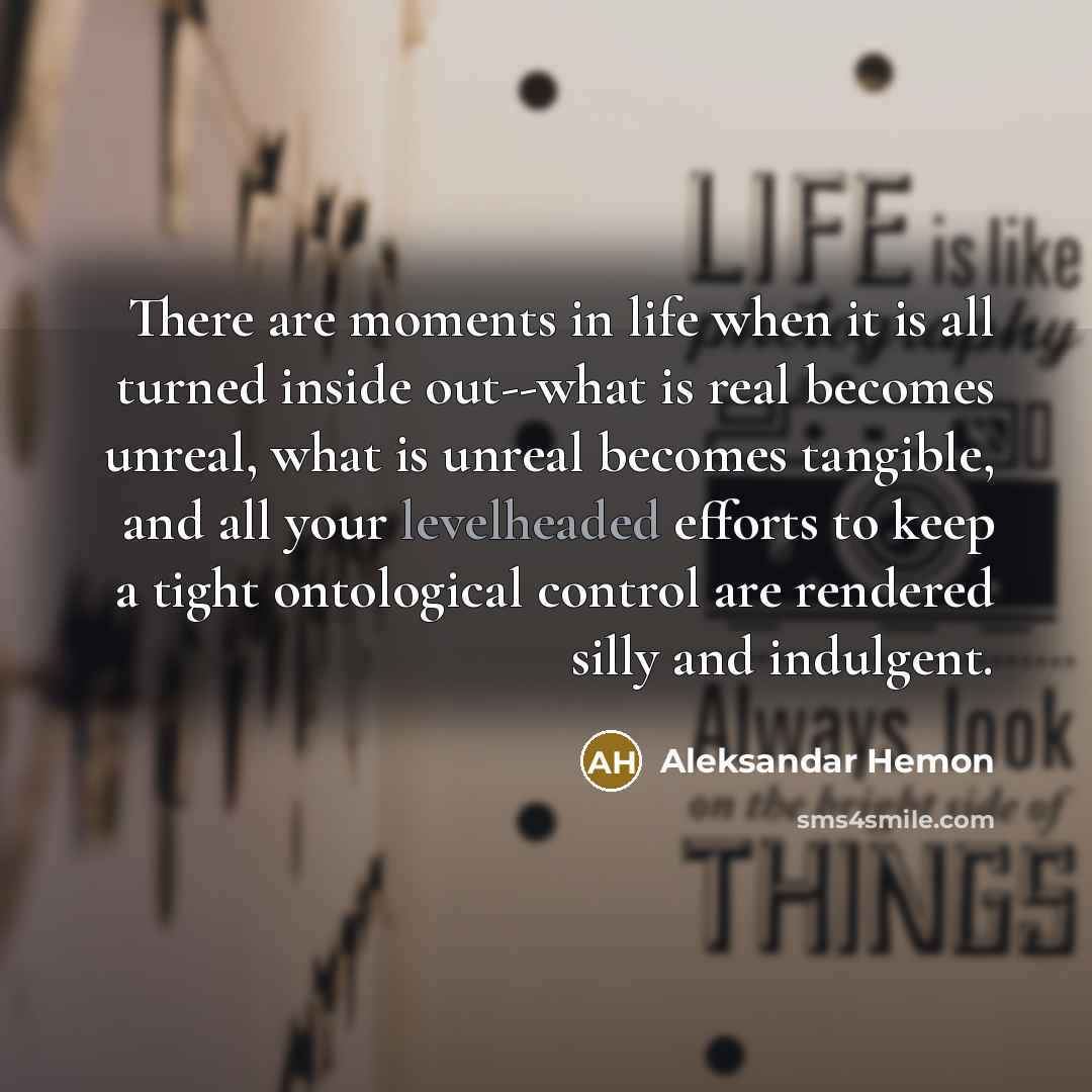 “There are moments in life when it is all turned…” quote by Aleksandar Hemon