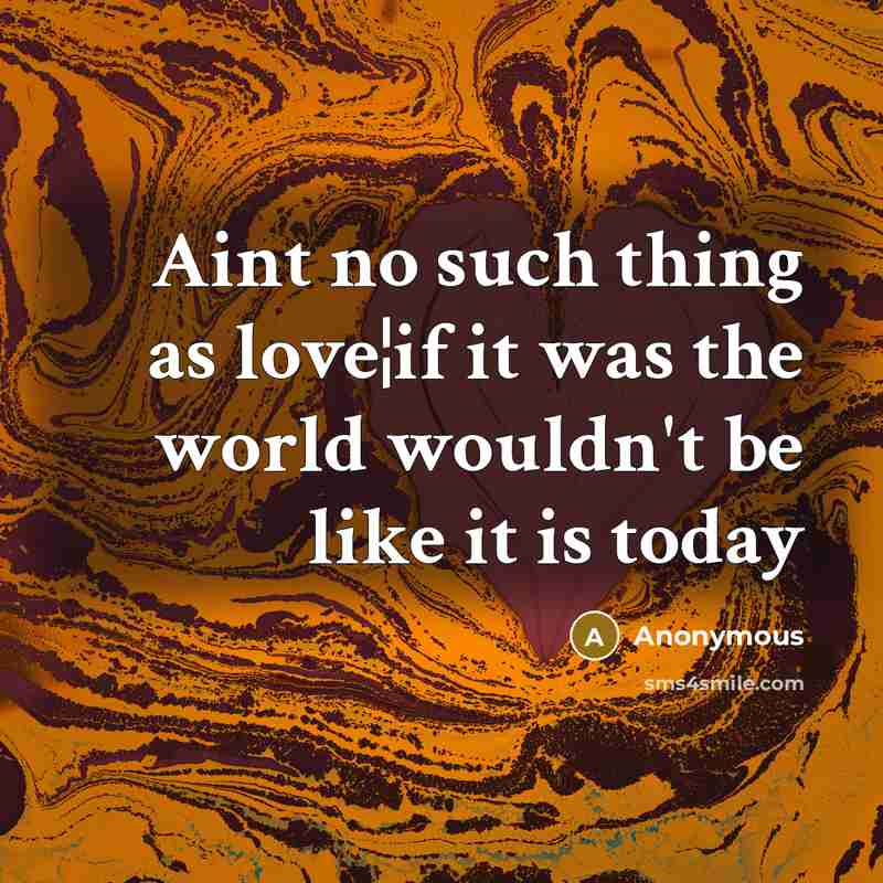 “Aint no such thing as love¦if it was the world…” quote by Anonymous